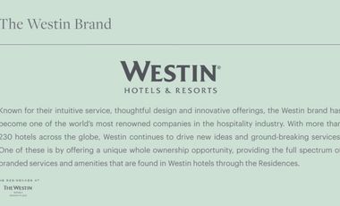 Westin Condo Living at the Heart of Ortigas Business District 2 bedroom