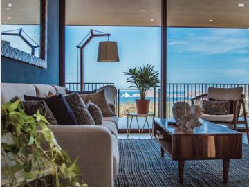 Departamento con vista al mar, alberca infinity y area de asador, spa y gimnasio, venta en Cabo San Lucas.