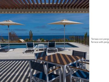 Departamento con vista al mar, alberca infinity y area de asador, spa y gimnasio, venta en Cabo San Lucas.