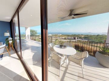Departamento con vista al mar, alberca infinity y area de asador, spa y gimnasio, venta en Cabo San Lucas.