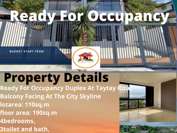 4Bedrooms House and Lot In Taytay Rizal Ready For Occupancy Overlooking City View