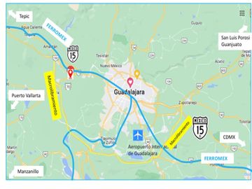 Venta de Excelente terreno sobre carretera 16 km de ZMG a desviación Ameca  Agrícola industrial sobre autopista