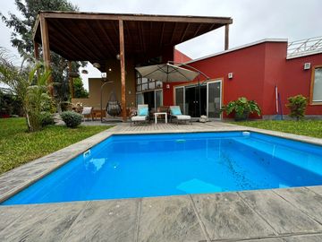 CASA DE CAMPO CON  PISCINA Y LINDA ARQUITECTURA 🔆🏡