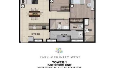 Pre-Selling: 2 Bedroom Unit for Sale in Park McKinley West Tower A, BGC, Taguig City