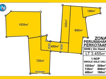 Dijual Kavling 3.455 M², Lokasi Dekat KRL, Mall Bintaro Exchange, Kampus Pembangunan Jaya, Rs Premier Bintaro, Citra Garden Bintaro, Sekolah Alam