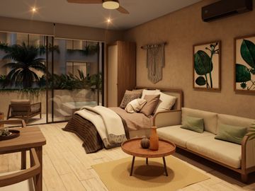 Departamento en tulum en venta de 1 habitación con roof garden