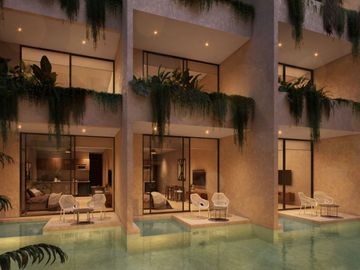 Departamento en tulum en venta de 1 habitación con roof garden