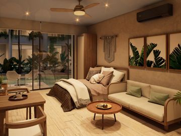 Departamento en tulum en venta de 1 habitación con roof garden
