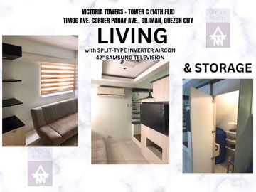 FOR SALE FURNISHED 2 BEDROOMS CONDO UNIT IN VICTORIA TOWERS, DILIMAN, QUEZON CITY
