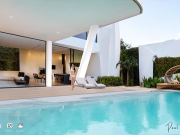 Residencia moderna con vista a Bosque