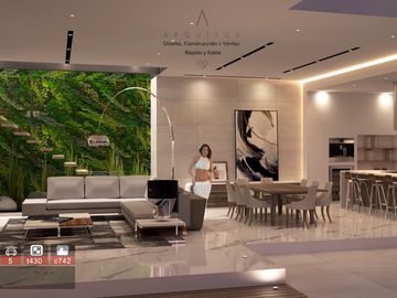 Residencia moderna con vista a Bosque