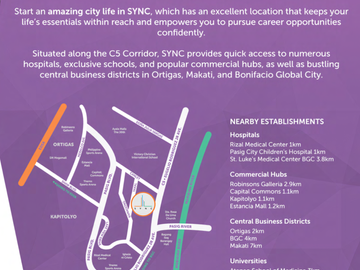 PRE-SELLING 2 BEDROOM CONDO FOR SALE AT SYNC N TOWER PRE SELLING, PASIG CITY NEAR BGC