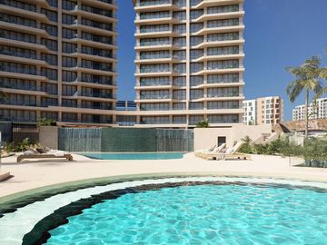 Lujoso departamento con vista al océano , muelle, golf, marina disponible en Puerto Cancún.