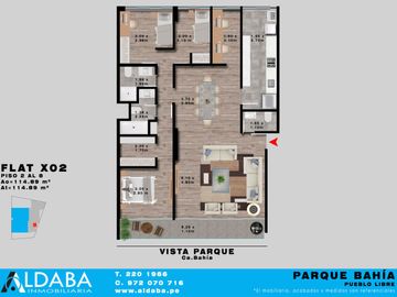 DEPARTAMENTO EN VENTA FRENTE A PARQUE DE 115 MTS