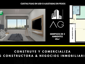 Departamento 2 Amb. 49 m², en Construcción, Cochera bonificada. H. Yrigoyen 6200, 50 Cuotas!!