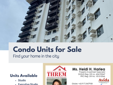 Condo for Sale in Serin East in Tagaytay,Studio, 1-Bedroom,2-Bedroom Units