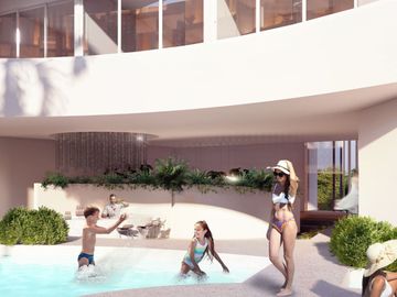 Departamento con vista al mar, alberca común, pre-construcción, Malecón, Cozumel