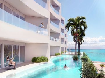 Departamento con vista al mar, alberca común, pre-construcción, Malecón, Cozumel