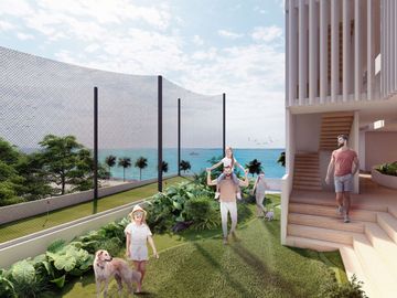 Departamento con vista al mar, alberca común, pre-construcción, Malecón, Cozumel
