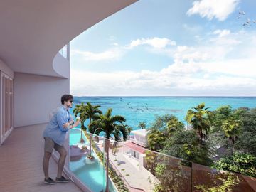 Departamento con vista al mar, alberca común, pre-construcción, Malecón, Cozumel