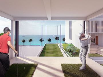 Departamento con vista al mar, alberca común, pre-construcción, Malecón, Cozumel