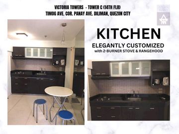 FOR SALE 2-BEDROOM CONDO W/BALCONY IN DILIMAN-VICTORIA TOWERS TIMOG AVE CORNER PANAY AVE