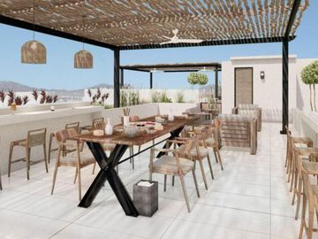 Condo con rooftop y alberca común, pre-construcción, venta, El Tezal, Cabo San Lucas