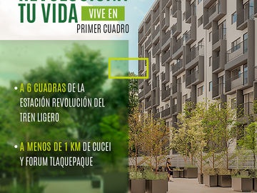 DEPARTAMENTOS NUEVOS EN AV REVOLUCION CERCA DE CUCEI Y PLAZA FORUM TLAQUEPAQUE