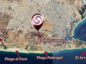 Apartamento con alberca y gimnasio al aire libre, pre construcción en Cabo San Lucas.