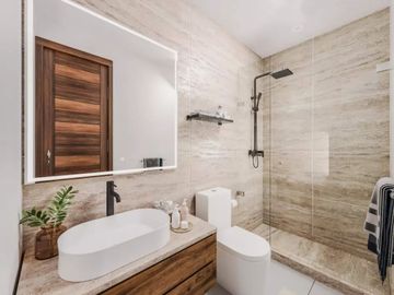 Apartamento con alberca y gimnasio al aire libre, pre construcción en Cabo San Lucas.