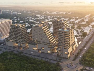 Departamento con alberca privada, simulador de golf, Cine, en venta, Zona Norte, Merida.