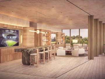 Departamento con alberca privada, simulador de golf, Cine, en venta, Zona Norte, Merida.