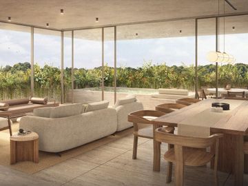 Departamento con alberca privada, simulador de golf, Cine, en venta, Zona Norte, Merida.
