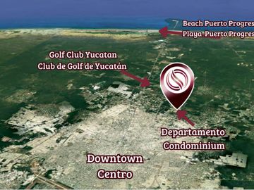 Departamento con alberca privada, simulador de golf, Cine, en venta, Zona Norte, Merida.