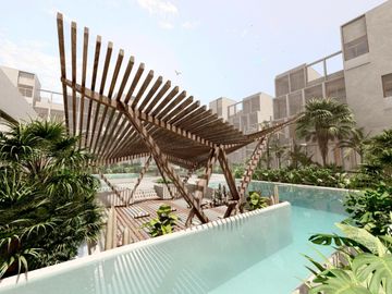 Condominio con Swim up, roof top, alberca, gimnasio, ludoteca, y mas amenidades, en  Zona Norte,  Merida.