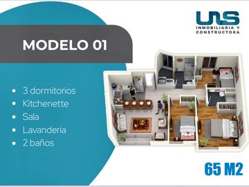 Venta de Hermoso Departamento 65 m2 Surquillo