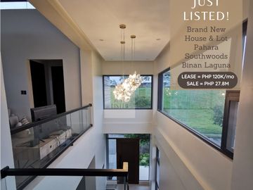 Brand New House & Lot for Sale and for Lease in PAHARA at SOUTHWOODS CITY  Binan City, Laguna