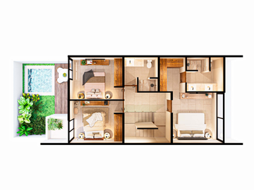 Casa tipo Town House en venta  con alberca privada y terraza