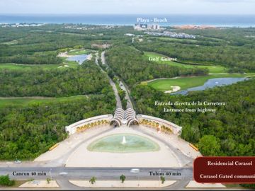 Condominio con 2 terrazas, vidta al mar y campo de golf,cuarto de servicio, alacena oculta, venta Corasol, Playa del Carmen.