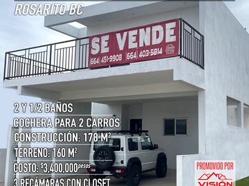 EXCELENTE CASA NUEVA EN TERRANOVA ROSARITO BAJA CALIFORNIA