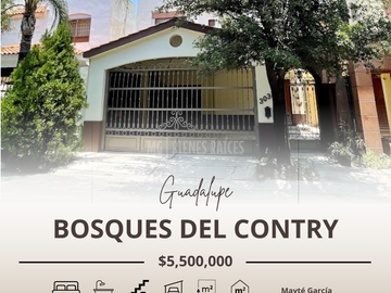 CASA EN VENTA EN PRIVADA BOSQUES DEL CONTRY, A 120 METROS DEL PARQUE, CON ASADOR Y BARRA