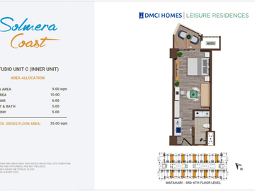 Solmera Coast Condotel and Residential Units in San Juan Batangas DMCI Homes Leisure Residences Studio, 1 and 2 Bedroom Unit