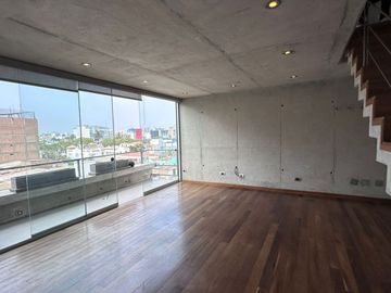 Moderno dúplex  estilo industrial de un dormitorio y habitación Home Office 🏡💎