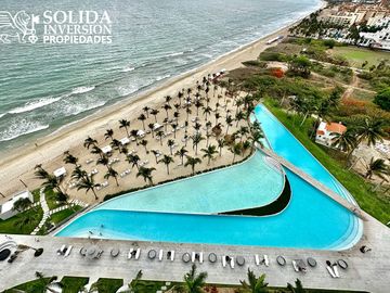 NUEVO VALLARTA | DEPARTAMENTO A PIE DE PLAYA EN MARITIMA PLAYA - ENTREGA INMEDIATA