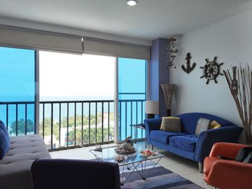 Departamento en venta con vista al mar, Urbanización Punta centinela Ruta del Spondylus