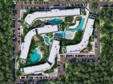 Condominio con alberca privada, terraza panoramica, casa club 4 albercas, area para niños, Pet zone, gimnasio, casa club, restaurante, terraza bar, co
