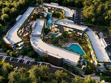 Condominio con alberca privada, terraza panoramica, casa club 4 albercas, area para niños, Pet zone, gimnasio, casa club, restaurante, terraza bar, co