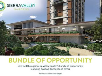 1BEDROOM UNIT AT SIERRA VALLEY GARDEN CAINTA RIZAL NO DP MONTHLY AS LOW AS 16k/MONTHLY