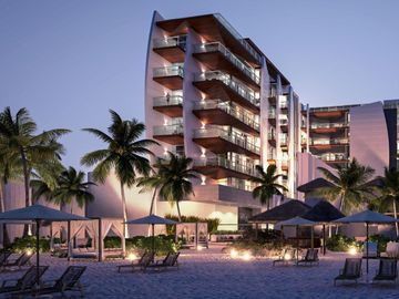 Penthouse con alberca y rooftop, frente al mar, pre-venta Playa del Carmen.
