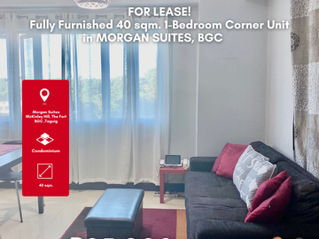 For Sale! Fully Furnished 40 sqm. 1 Bedroom Corner Unit at Morgan Suites McKinley Hill, The Fort BGC Taguig